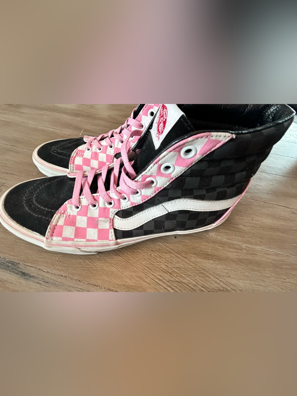 Vans Black and White Custom High-Top Sneakers